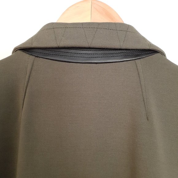 LOGO by Lori Goldstein Jacket with Faux Leather Shoulder Detail Green Size XL - Picture 7 of 12